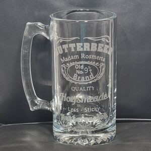 Harry Potter “Butterbeer” Glass Mug – Madam Rosmerta’s Hogsmeade Design – Etched